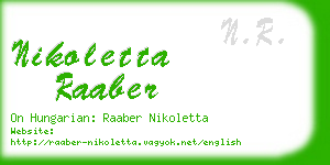 nikoletta raaber business card